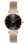 Alfred Sung Serenity Mesh Strap Watch, 33mm In Rose Gold