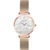 Alfred Sung Serentiy Stainless Steel Bracelet Watch, 33mm In Rose Gold Strap Mop Dial