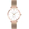 Alfred Sung Serentiy Stainless Steel Bracelet Watch, 33mm In Rose Gold Strap White Dial