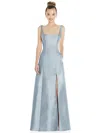 Alfred Sung Sleeveless Square-neck Princess Line Gown With Pockets