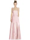 Alfred Sung Sleeveless Square-neck Princess Line Gown With Pockets