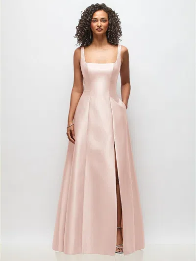 Alfred Sung Sleeveless Square-neck Princess Line Gown With Pockets