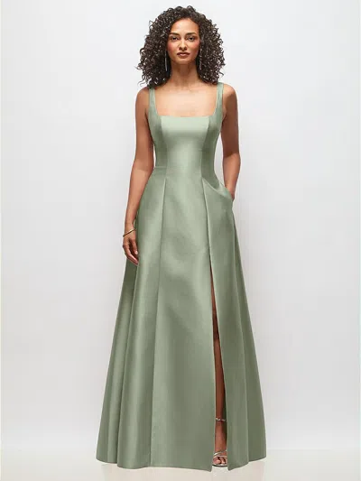 Alfred Sung Sleeveless Square-neck Princess Line Gown With Pockets