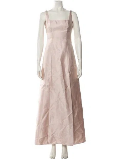Pre-owned Alfred Sung Square Neckline Long Dress In Neutral