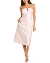 Alfred Sung Strapless Notch Satin Cocktail Dress With Pockets In White