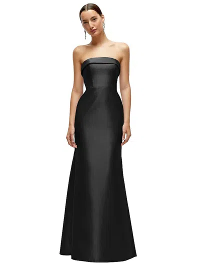 Alfred Sung Strapless Cuff Neckline Satin Trumpet Gown