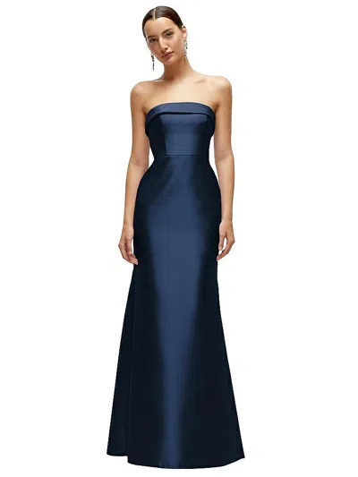 Alfred Sung Strapless Cuff Neckline Satin Trumpet Gown
