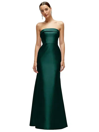 Alfred Sung Strapless Cuff Neckline Satin Trumpet Gown