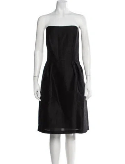 Pre-owned Alfred Sung Strapless Knee-length Dress W/ Tags In Black