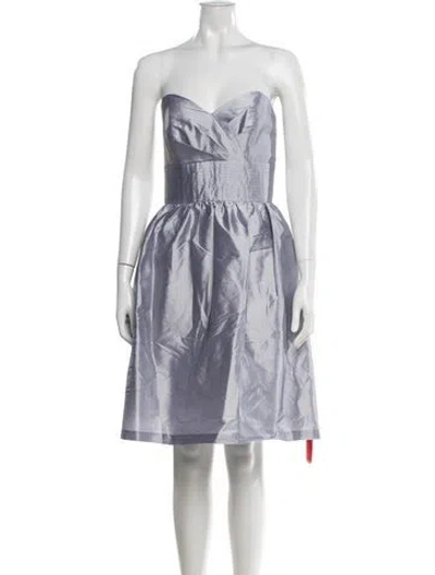 Pre-owned Alfred Sung Strapless Knee-length Dress W/ Tags In Gray