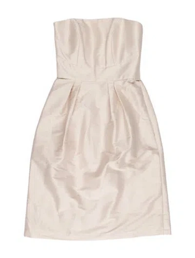 Pre-owned Alfred Sung Strapless Knee-length Dress W/ Tags In Neutral