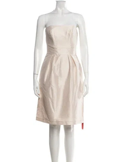 Pre-owned Alfred Sung Strapless Knee-length Dress W/ Tags In Neutral