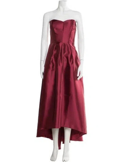 Pre-owned Alfred Sung Strapless Long Dress In Burgundy