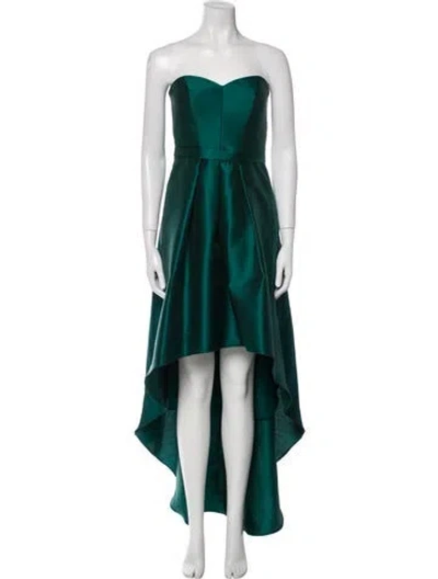 Pre-owned Alfred Sung Strapless Long Dress In Green