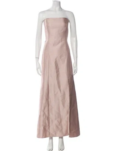 Pre-owned Alfred Sung Strapless Long Dress In Neutral