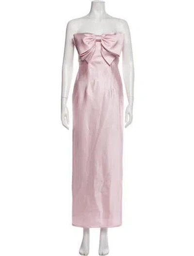 Pre-owned Alfred Sung Strapless Long Dress In Pink