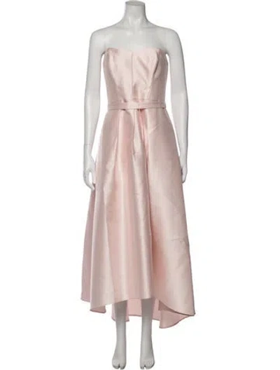 Pre-owned Alfred Sung Strapless Long Dress In Pink