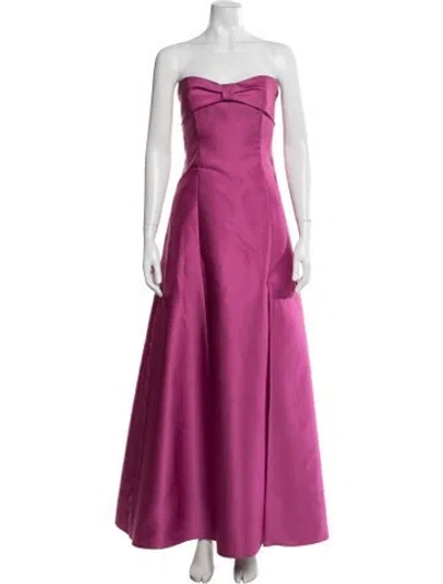 Pre-owned Alfred Sung Strapless Long Dress In Pink