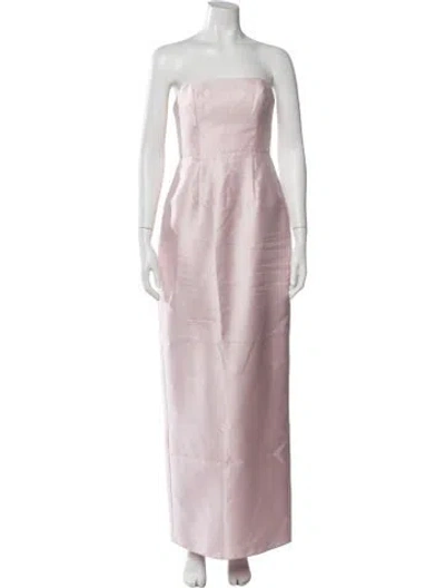 Pre-owned Alfred Sung Strapless Long Dress In Pink