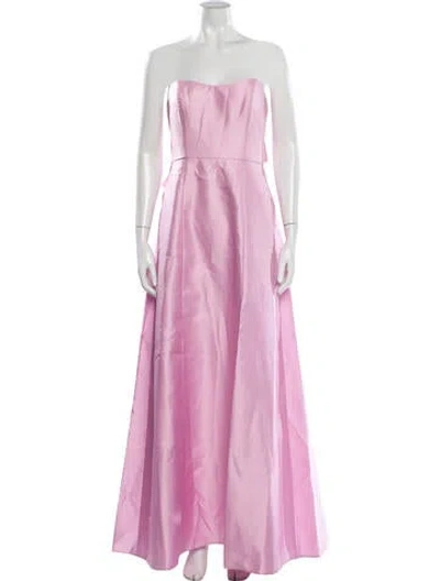 Pre-owned Alfred Sung Strapless Long Dress In Pink