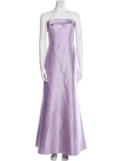 Pre-owned Alfred Sung Strapless Long Dress In Purple