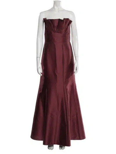 Pre-owned Alfred Sung Strapless Long Dress In Red