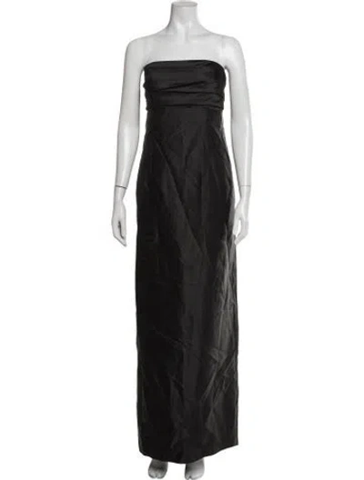 Pre-owned Alfred Sung Strapless Long Dress W/ Tags In Black