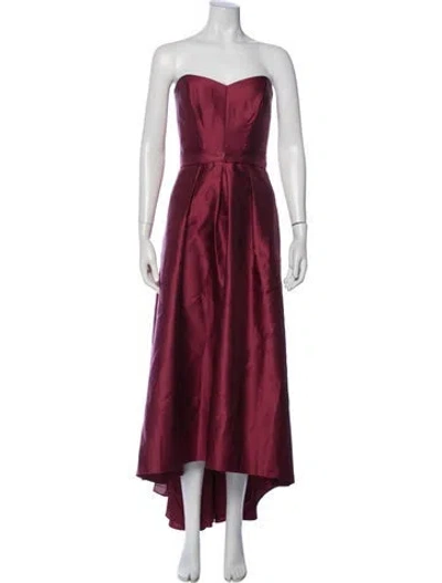 Pre-owned Alfred Sung Strapless Long Dress W/ Tags In Burgundy
