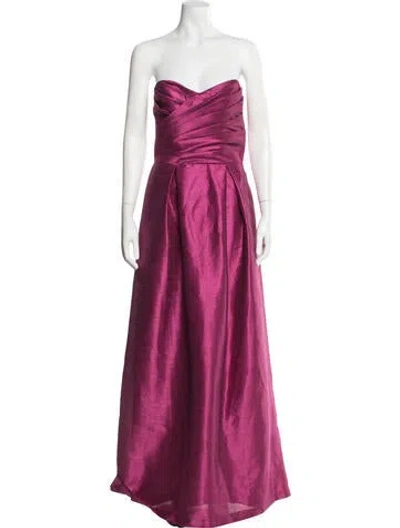 Pre-owned Alfred Sung Strapless Long Dress W/ Tags In Pink