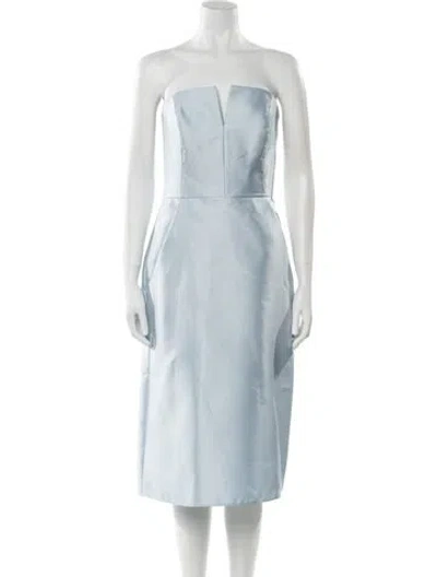 Pre-owned Alfred Sung Strapless Mini Dress In Blue