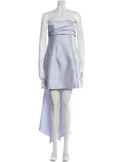 Pre-owned Alfred Sung Strapless Mini Dress In Blue