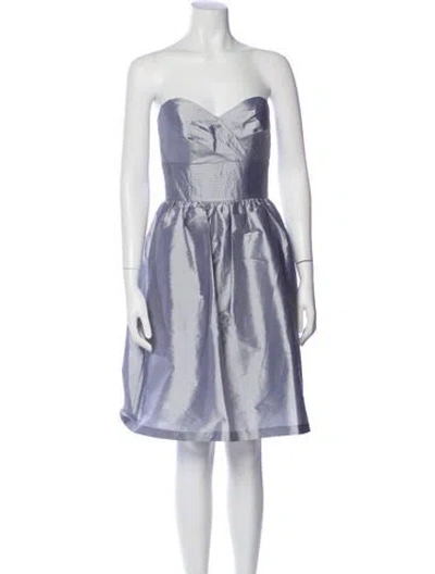 Pre-owned Alfred Sung Strapless Mini Dress In Gray
