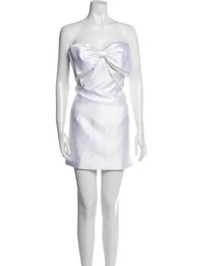 Pre-owned Alfred Sung Strapless Mini Dress In Gray