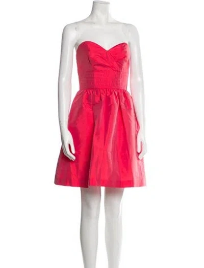 Pre-owned Alfred Sung Strapless Mini Dress In Pink