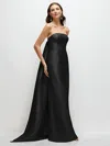 Alfred Sung Strapless Satin Twill Column Gown With Removable Train