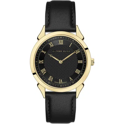 Alfred Sung Swiss Heritage Leather Strap Watch, 42mm