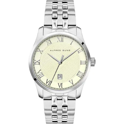 Alfred Sung Tempus Stainless Steel Bracelet Watch, 42mm In White