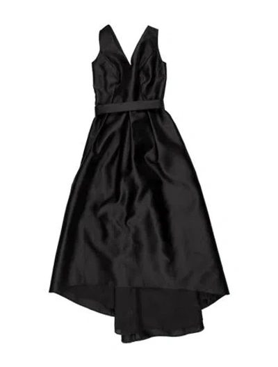 Pre-owned Alfred Sung V-neck Long Dress In Black/grey
