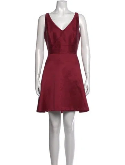 Pre-owned Alfred Sung V-neck Mini Dress In Pink