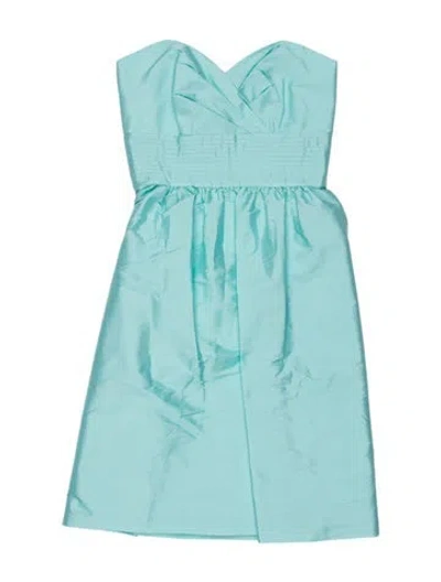 Pre-owned Alfred Sung V-neck Mini Dress W/ Tags In Blue