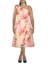 ALFRED SUNG WOMENS PLEATED LONG COCKTAIL AND PARTY DRESS