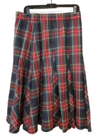 Algo Women's Pull-on Midi Skirt In Plaid In Multi