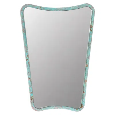 Pre-owned Alguacil & Perkoff Ltd. Mid Century Inspired Decorative Mirror With Handcrafted Aged Brass Frame In Gray