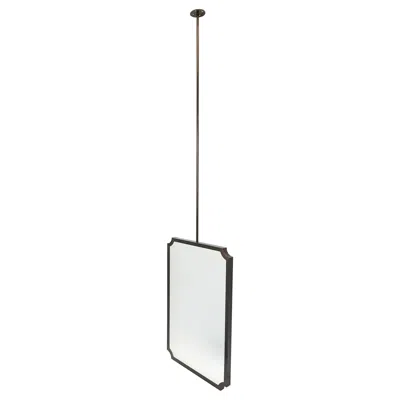 Pre-owned Alguacil & Perkoff Ltd. Mid-century Ceiling Suspended Scalloped Mirror, Bronze Patina Frame, Vintage N.8 In Gold