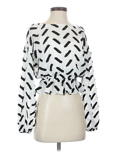 Pre-owned Ali & Jay Long Sleeve Blouse In White