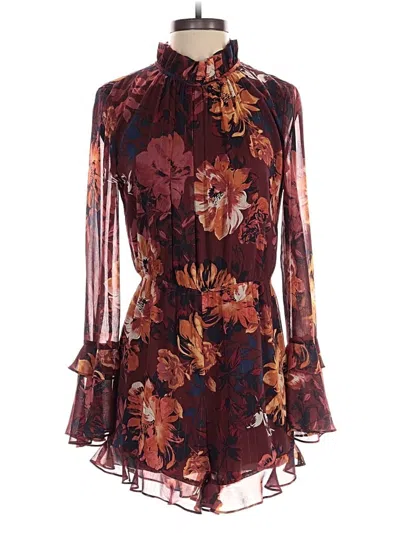 Pre-owned Ali & Jay Romper In Burgundy