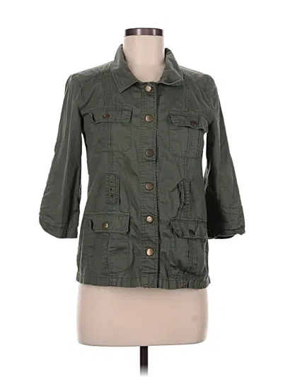 Pre-owned Ali & Kris 3/4 Sleeve Button Down Shirt In Green