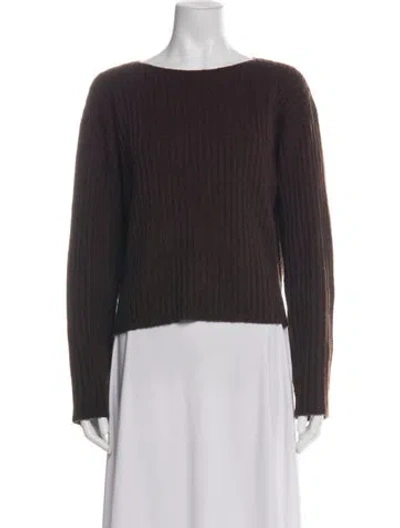 Pre-owned Ali Golden Baby Alpaca Bateau Neckline Sweater In Multi