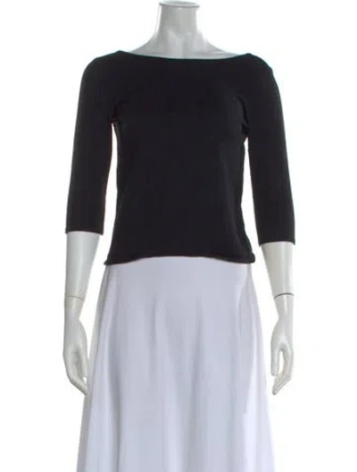 Pre-owned Ali Golden Bateau Neckline Sweater In Black