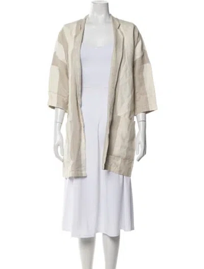 Pre-owned Ali Golden Colorblock Pattern Coat In Neutral